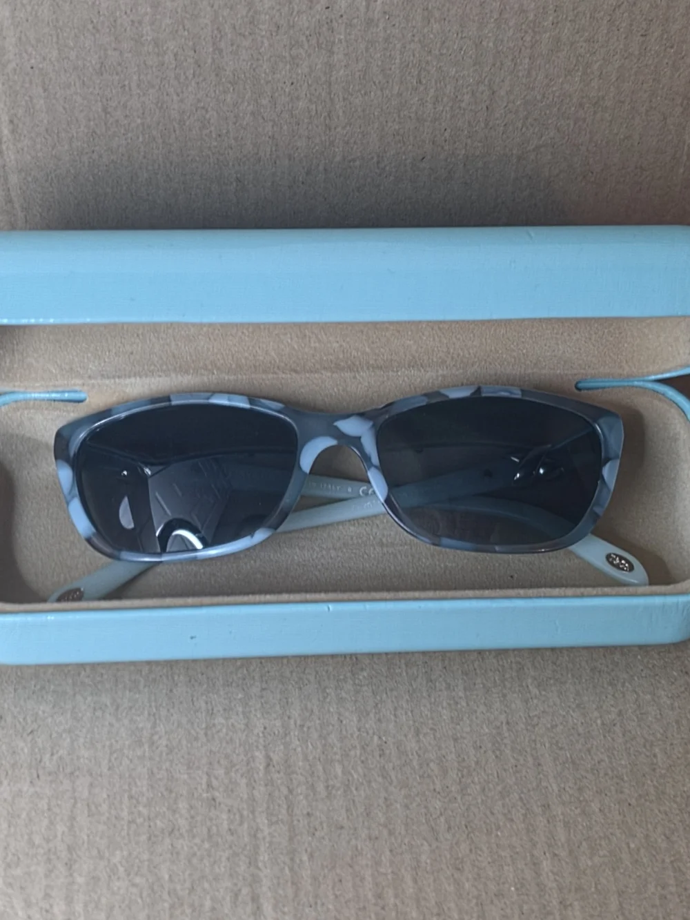 Tiffany & Co. Blue Tortoiseshell Sunglasses with Blue Case